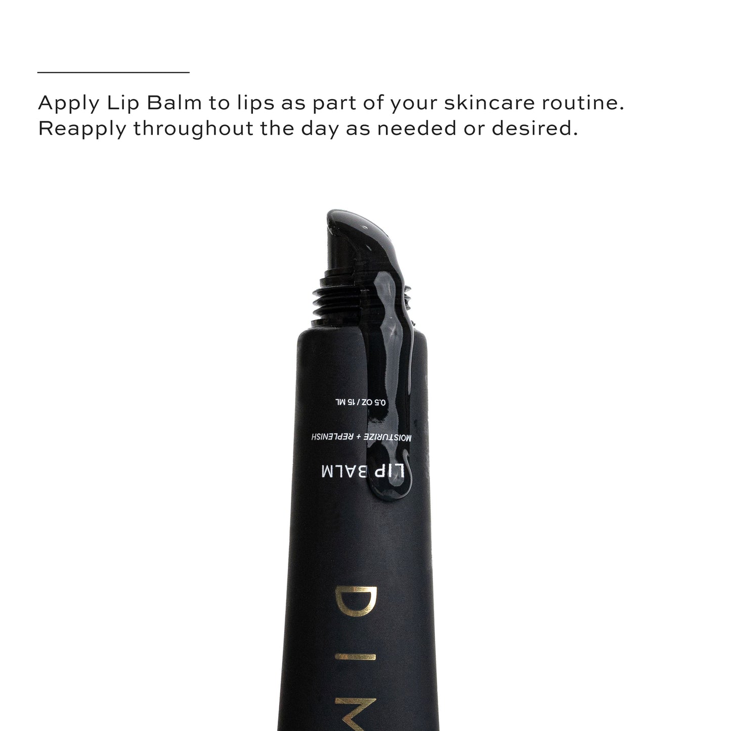 Apply lip balm to lips as part of your skincare routine.
