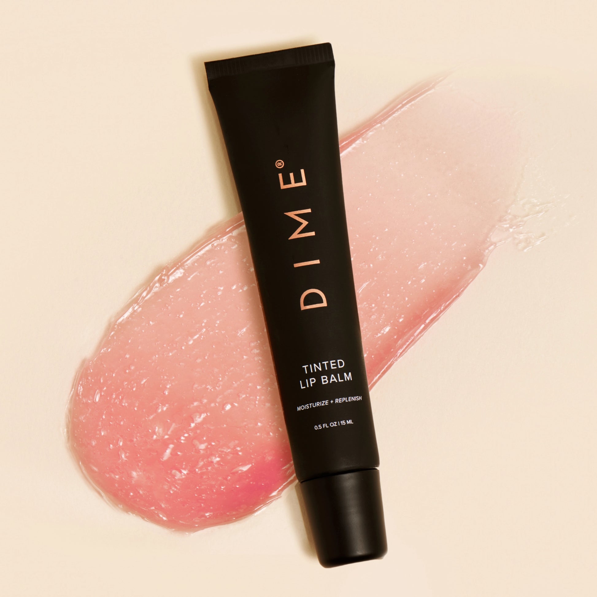 tinted lip balm swatch and product